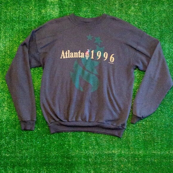 VINTAGE 1996 ATLANTA OLYMPICS MENS SWEATER HANES ACTIVEWEAR BLACK 1992 SIZE XL - Picture 7 of 7